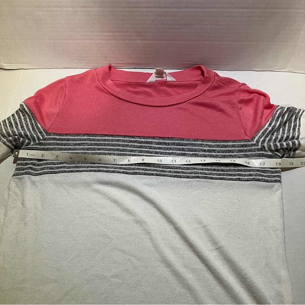 Market & Spruce Pink Stripe Colorblock Pullover shirt size Small - Picture 7 of 9